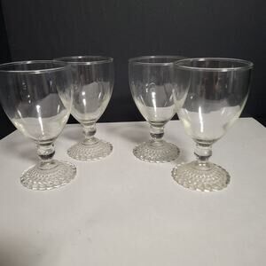 Vintage Anchor Hocking Bubble Foot Hobnail Juice/Wine Glass-Set of 4